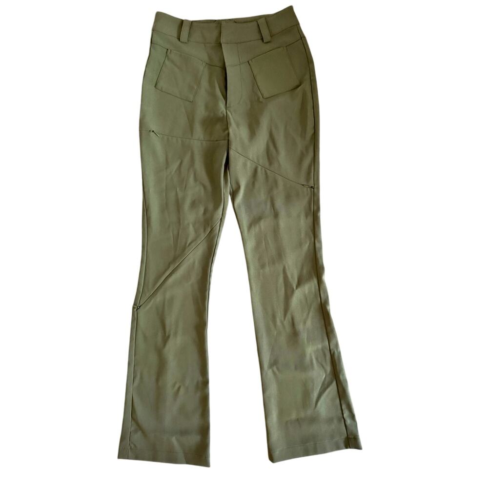 I.AM.GIA Womens Green Zippered Detail Pants XS Criss Cross Utility Streetwear